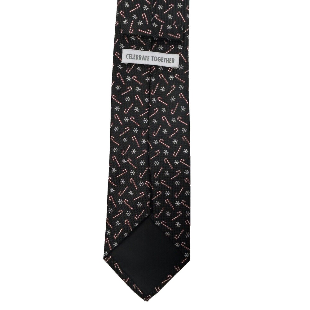 Celebrate Together Black Candy Cane Tie‎ L 54.75" W 3" - Picture 3 of 4